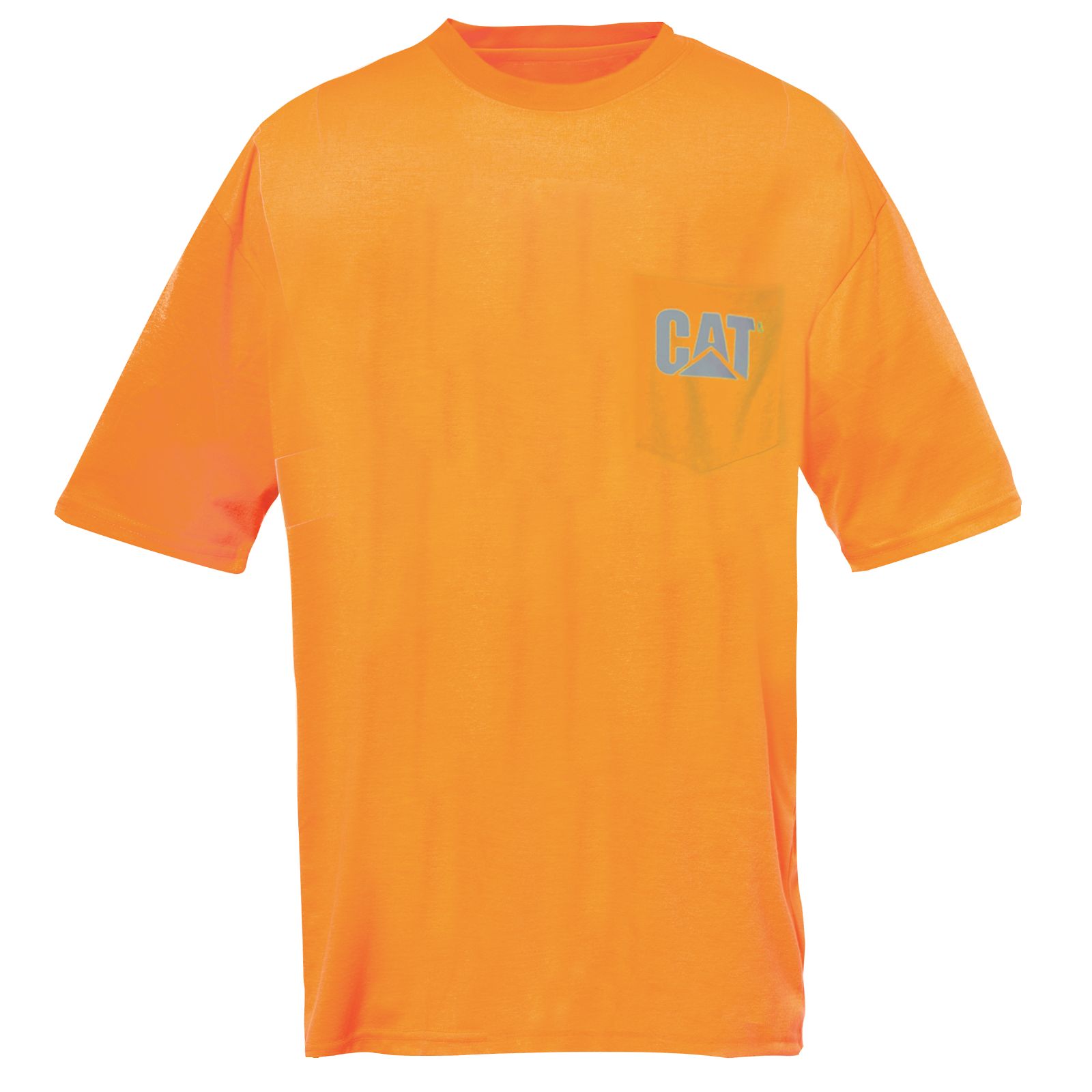 Caterpillar Men's Hi-vis Trademark Pocket T-Shirts Orange CAT-83026